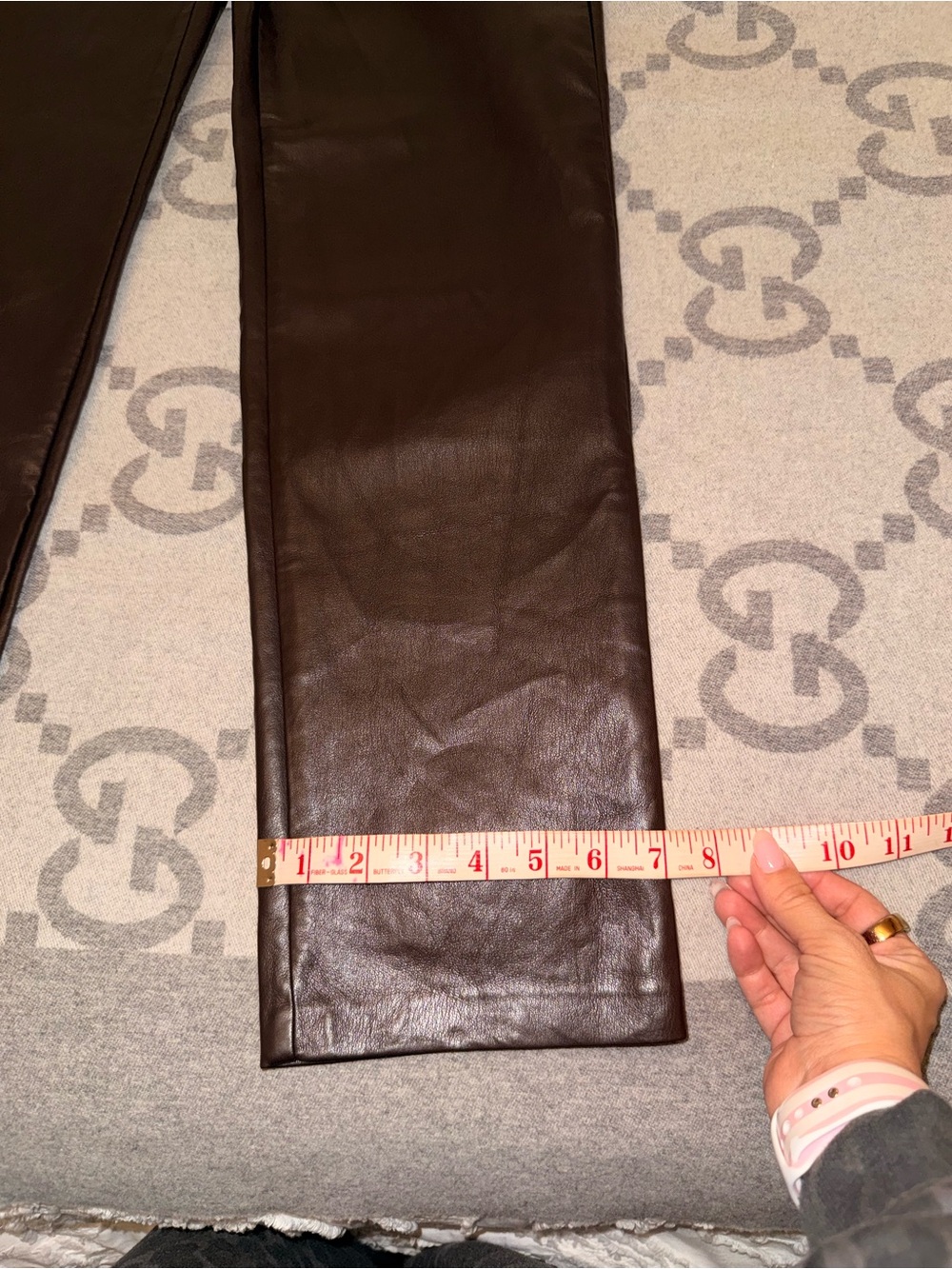 Wilfred Melina Pant Brown Straight Leg Pants Vegan Leather Size 2 Like New - Picture 4 of 10